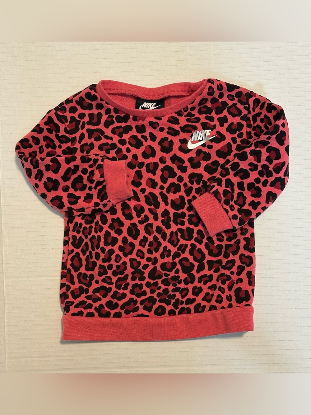 Infant Girls Nike leopard print sweatshirt size 18 months